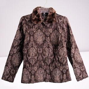 Vintage Marc Baxis LA Blazer Brown Tapestry Size Small Wool Alpaca